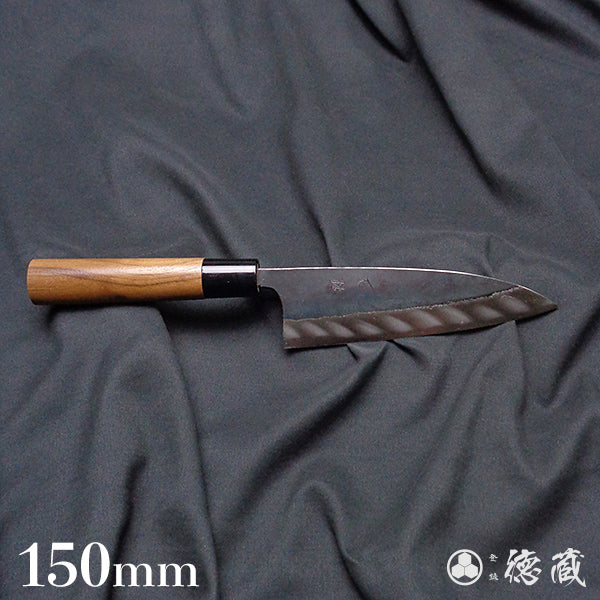 青钢二号　黑色锻面加工　伊予形舟行刀　胡桃木手柄
