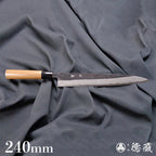 青二 大马士革 黑色锻面加工 切筋刀 胡桃木手柄