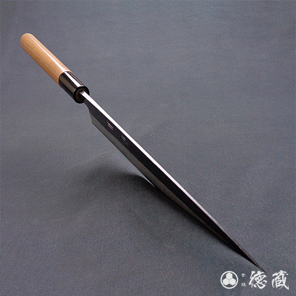 青二 大马士革 黑色锻面加工 切筋刀 胡桃木手柄