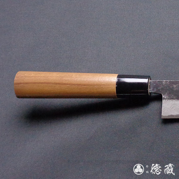 青二 大马士革 黑色锻面加工 切筋刀 胡桃木手柄
