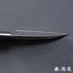 青二 黑色锻面加工 小切鱼刀 胡桃木手柄