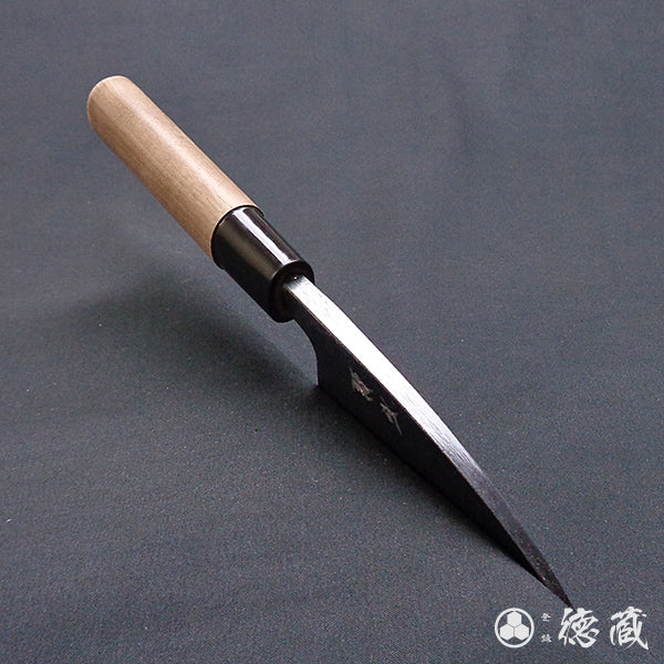 青二 黑色锻面加工 小切鱼刀 胡桃木手柄