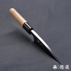 青二 黑色锻面加工 小切鱼刀 胡桃木手柄