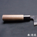青二 黑色锻面加工 小切鱼刀 胡桃木手柄