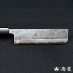 青二 大马士革 切菜刀 紫檀八角手柄