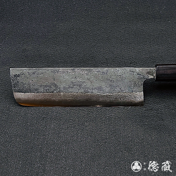 青二 大马士革 切菜刀 紫檀八角手柄