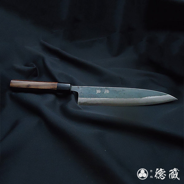 青二 大马士革 牛刀 紫檀八角手柄