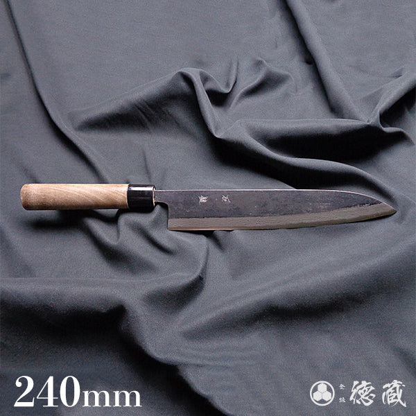 青二 大马士革 黑面锻造加工 牛刀 胡桃木手柄