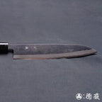 青二 大马士革 黑面锻造加工 牛刀 胡桃木手柄