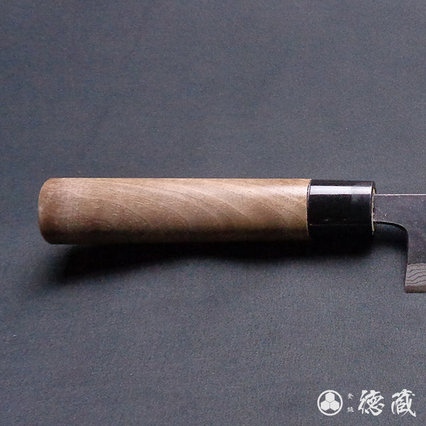青二 大马士革 黑面锻造加工 牛刀 胡桃木手柄