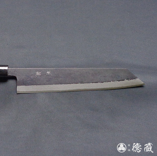 青二 大马士革 黑面锻造加工 切付厨刀 胡桃木手柄