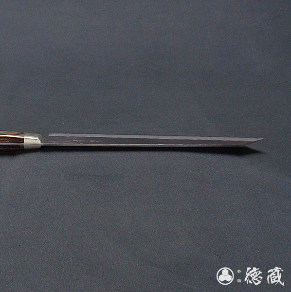 青S 黑色缎面槌面加工 切付厨刀 焦茶色手柄