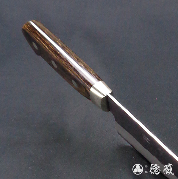青S 黑色缎面槌面加工 切付厨刀 焦茶色手柄