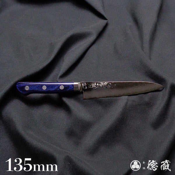 VG10 大马士革 槌面加工 万能小刀 蓝色手柄