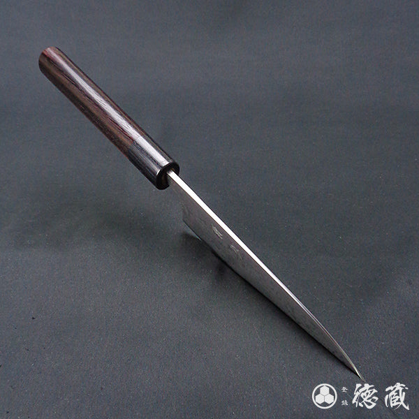 青二 大马士革 抛光加工 三德刀 紫檀木手柄
