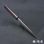 青二 大马士革 抛光加工 三德刀 紫檀木手柄