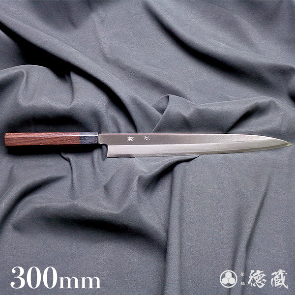 silver-3  Yanagiba-knife  sandalwood handle