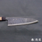 青二 黑色锻面加工 切鱼刀 胡桃木手柄