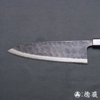青二 黑色锻面加工 切鱼刀 胡桃木手柄
