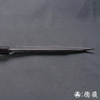 青二 黑色锻面加工 切鱼刀 胡桃木手柄