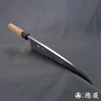 青二 黑色锻面加工 切鱼刀 胡桃木手柄